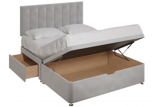 Cherry Half End Lift Ottoman And 2 Large Drawers With Headboard