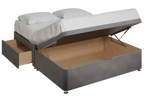 Maple Luxury Storage Ottoman Bed Base – Half End Lift With 2 Large Drawers