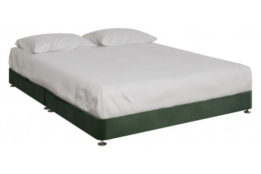 Oak Fabric Upholstered Low Divan Base With Chrome Glides