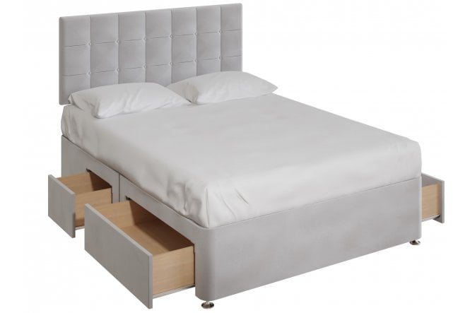 Box Divan Bed With 4 Drawers - Varied Sizes