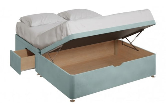 Maple Luxury Storage Ottoman Bed Base – Half End Lift With 2 Small Drawers