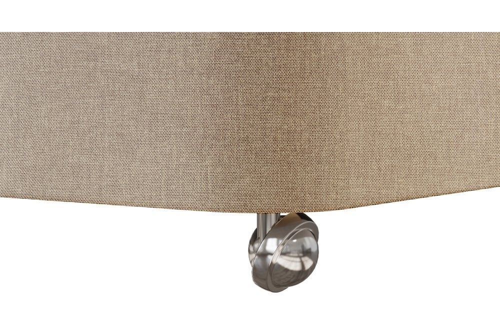 Oak Fabric Upholstered Low Divan Base With Chrome Glides