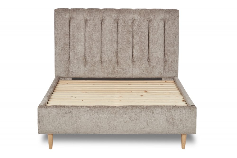 Otley Contemporary Button-Backed Fabric Bed